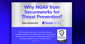 Taegis NGAV Efficacy is MRG Effitas Certified